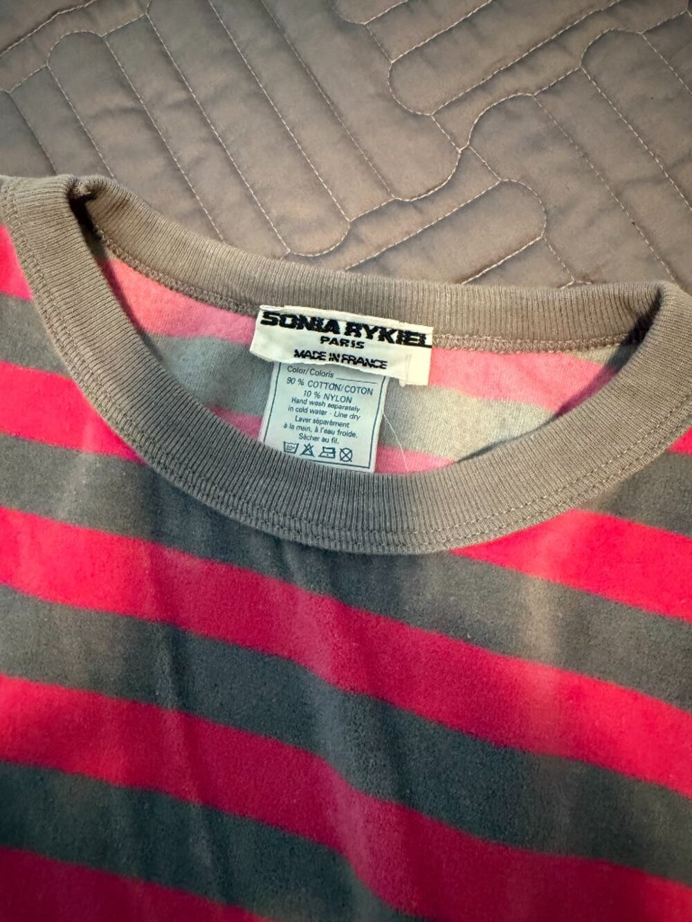 Vintage '80s Sonia Rykiel Striped Velour Tunic Made in Paris